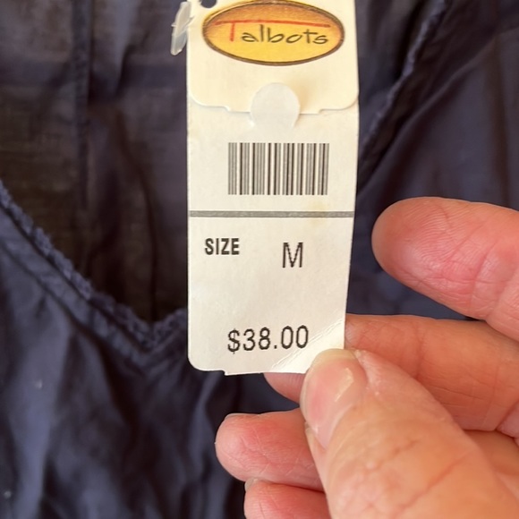 NWT Talbots Cotton Navy Boho Top in Medium - Picture 3 of 5